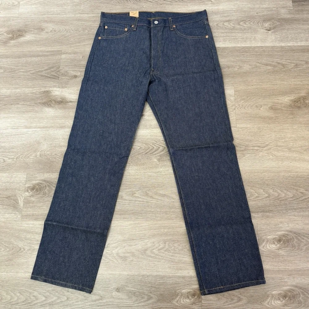 VTG Levis 501XX Shrink To Fit Jeans 35x33 Deadstock Raw Denim 2001 NOS 501 0000